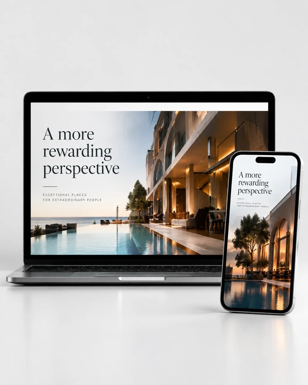 Coordinated desktop and mobile website designs